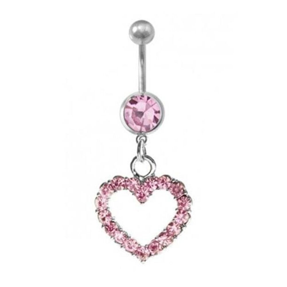 NEW Stainless Steel Rhinestone Heart Dangle